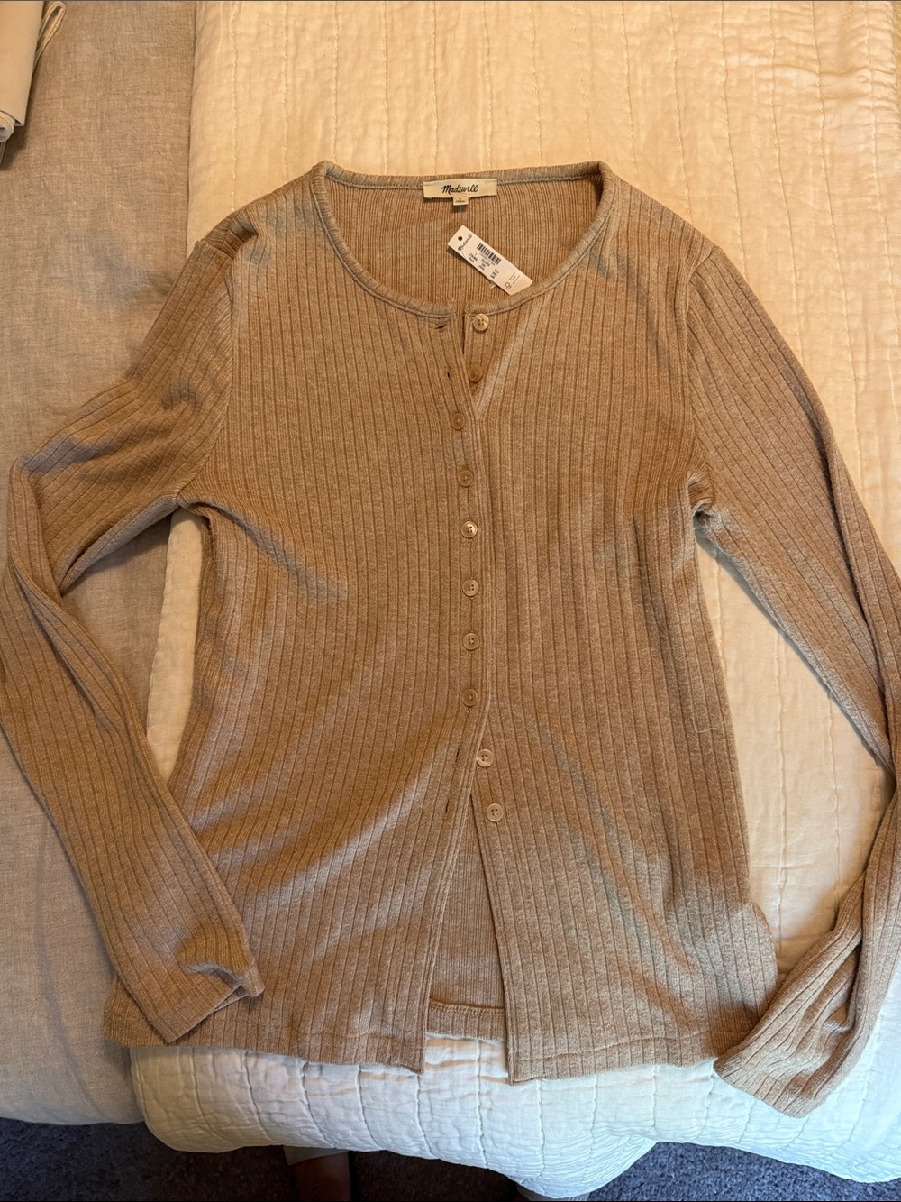 Madewell Ribbed Cardigan soft stretchy L